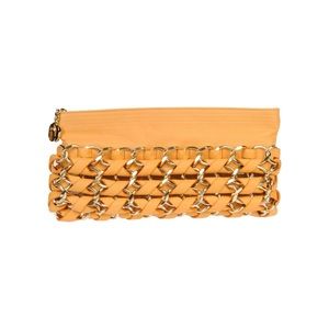 Link Gold Chain Leather Clutch / Handbag!